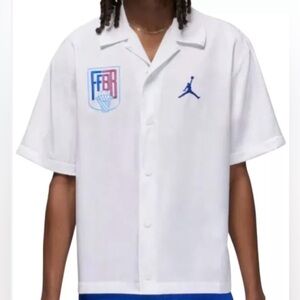 Dak Prescott Owned Jordan Sport FIBA short-sleeve button-up 
White- XL